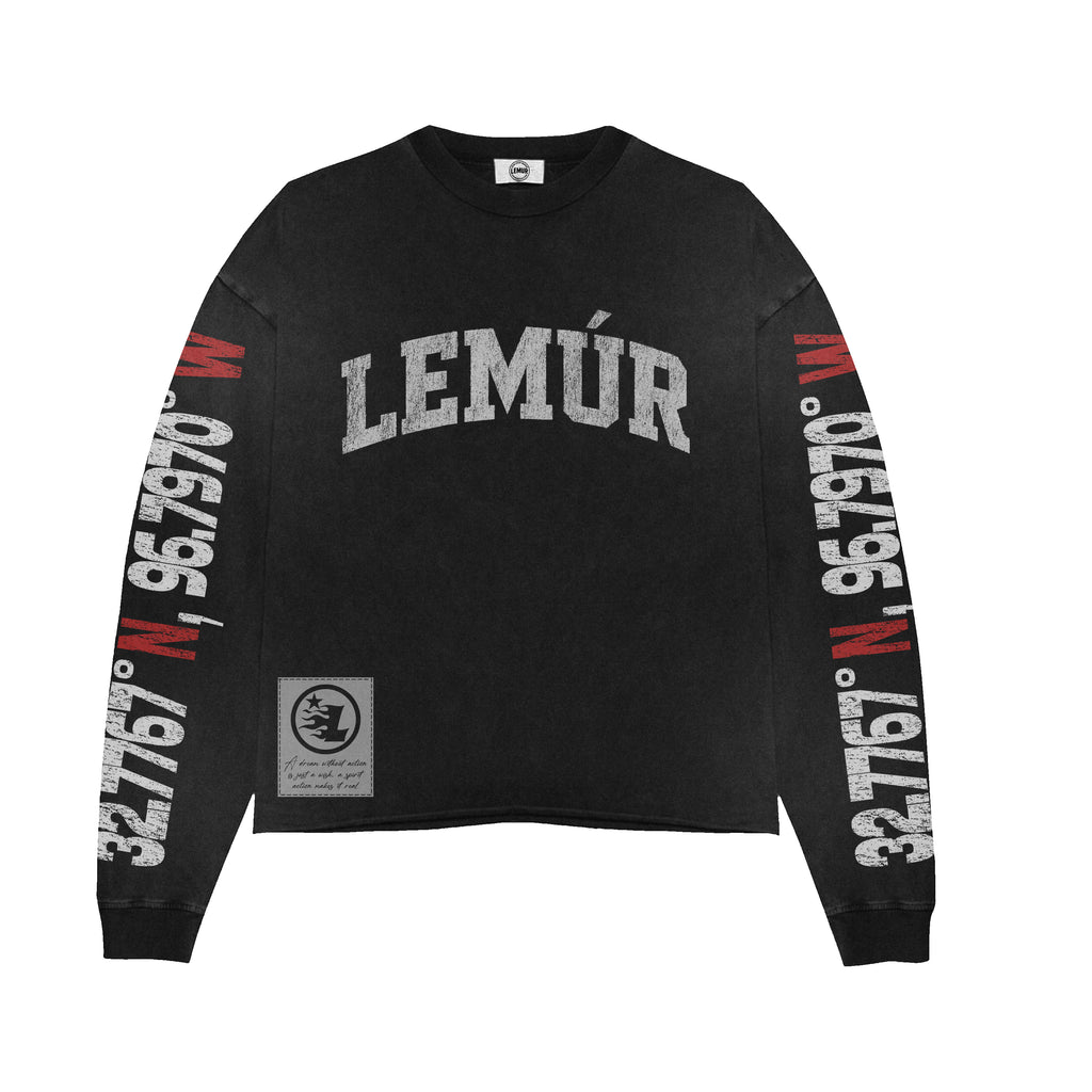 LEMÚR “Popularity Comes From Pain” Long-Sleeve Tee — Black