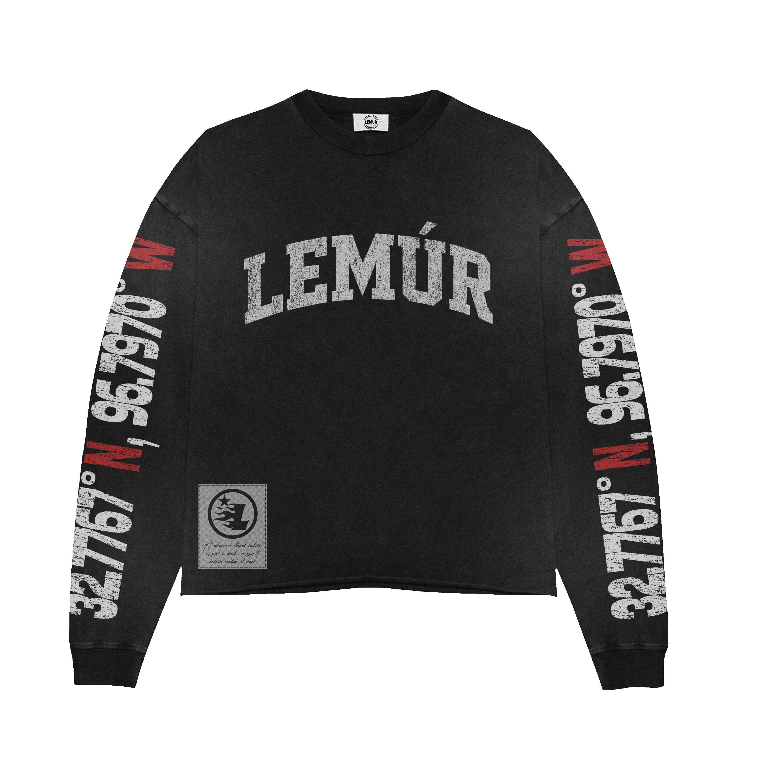 LEMÚR “Popularity Comes From Pain” Long-Sleeve Tee — Black