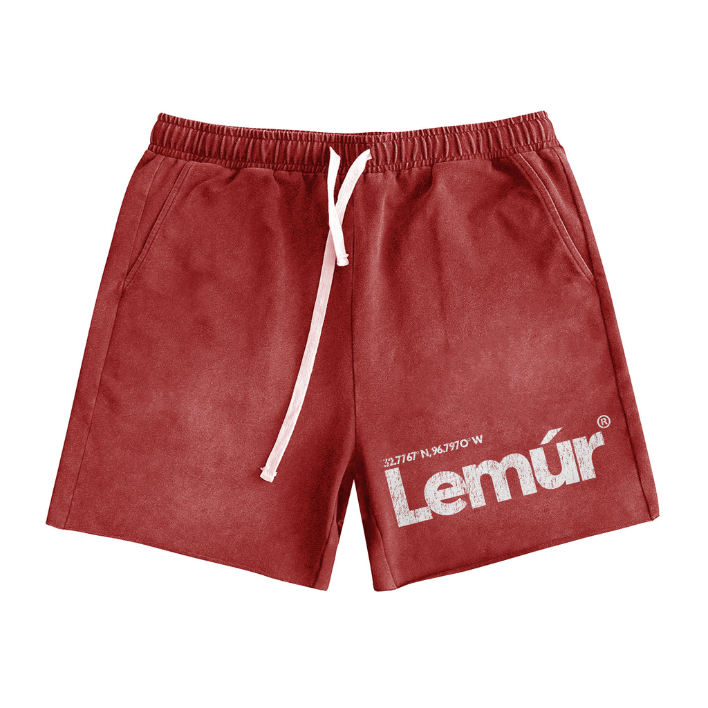 LEMÚR Coordinates Athletic Shorts — Red